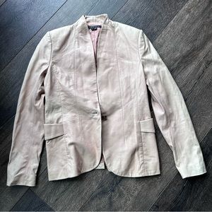 Theory lamb skin leather jacket in color rose pink size 6